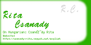 rita csanady business card